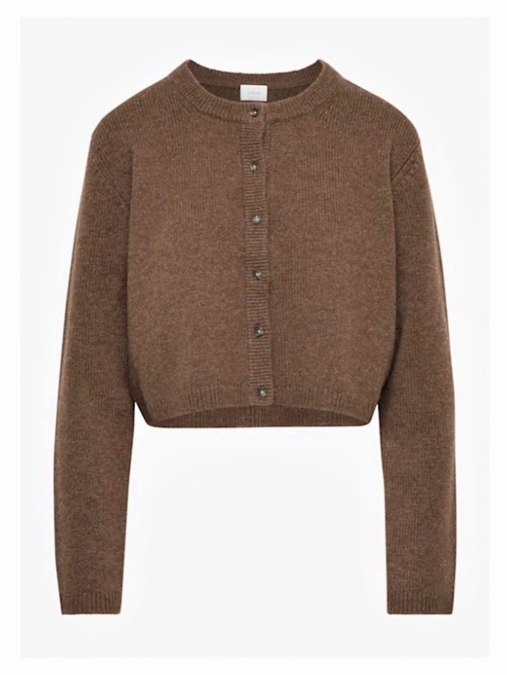 Wilfred Cashmere Cropped Cardigan in Brown Large